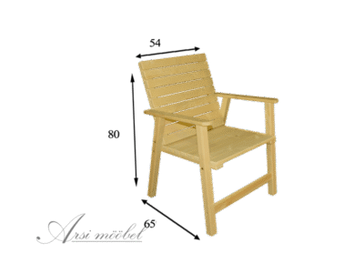 Käetugedega puidust tool – mööbli rent – ArsiRent